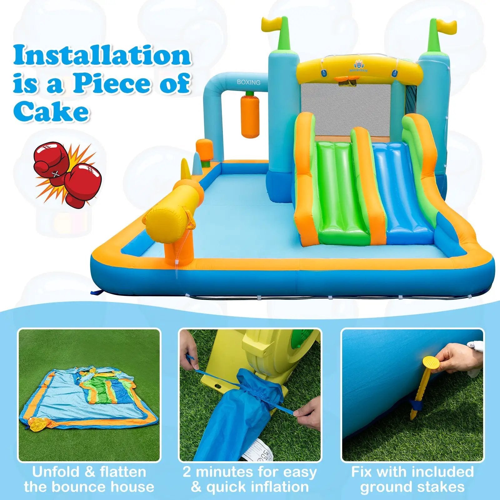 Giant Inflatable Water Slide for Kids Aged 3-10 Years (with 680W Blower) by DirectDeals