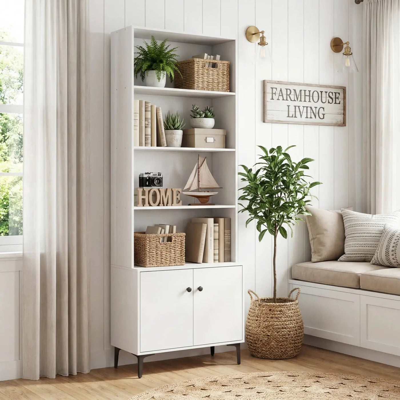 Giantex Bookshelf with Doors and 2 Anti-Tipping Kits for Home Office by DirectDeals