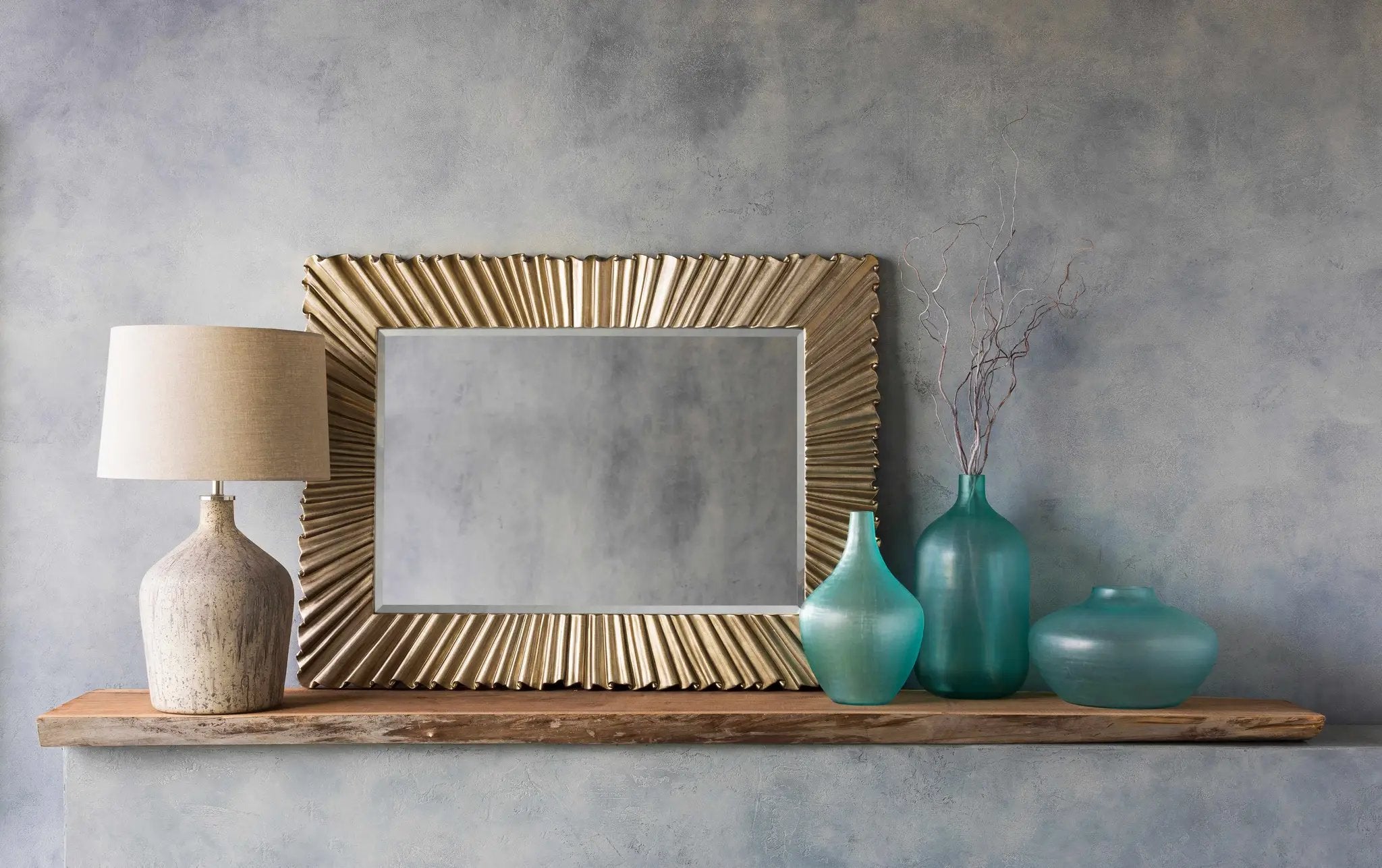 Mercier Silver Gray Mirror by Boutique Rugs