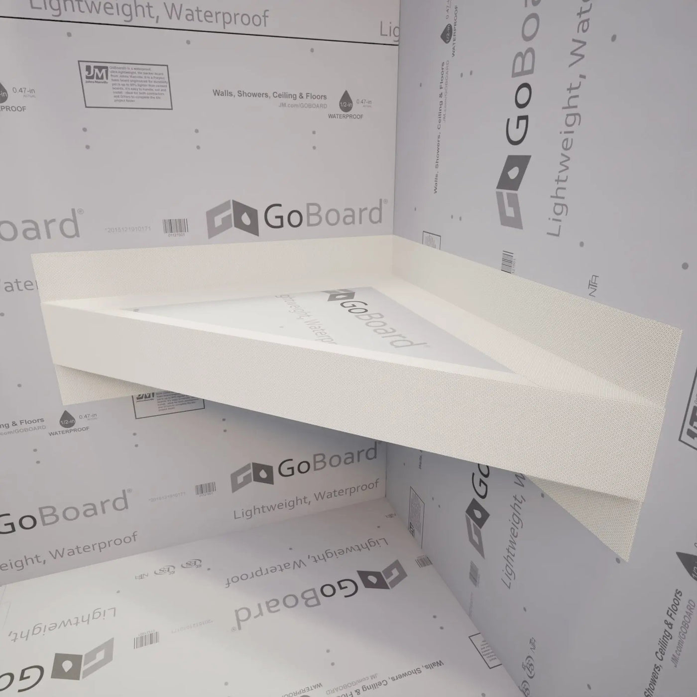The Original Floating Corner Shower Bench Kit™ with GoBoard® by The Original Granite Bracket