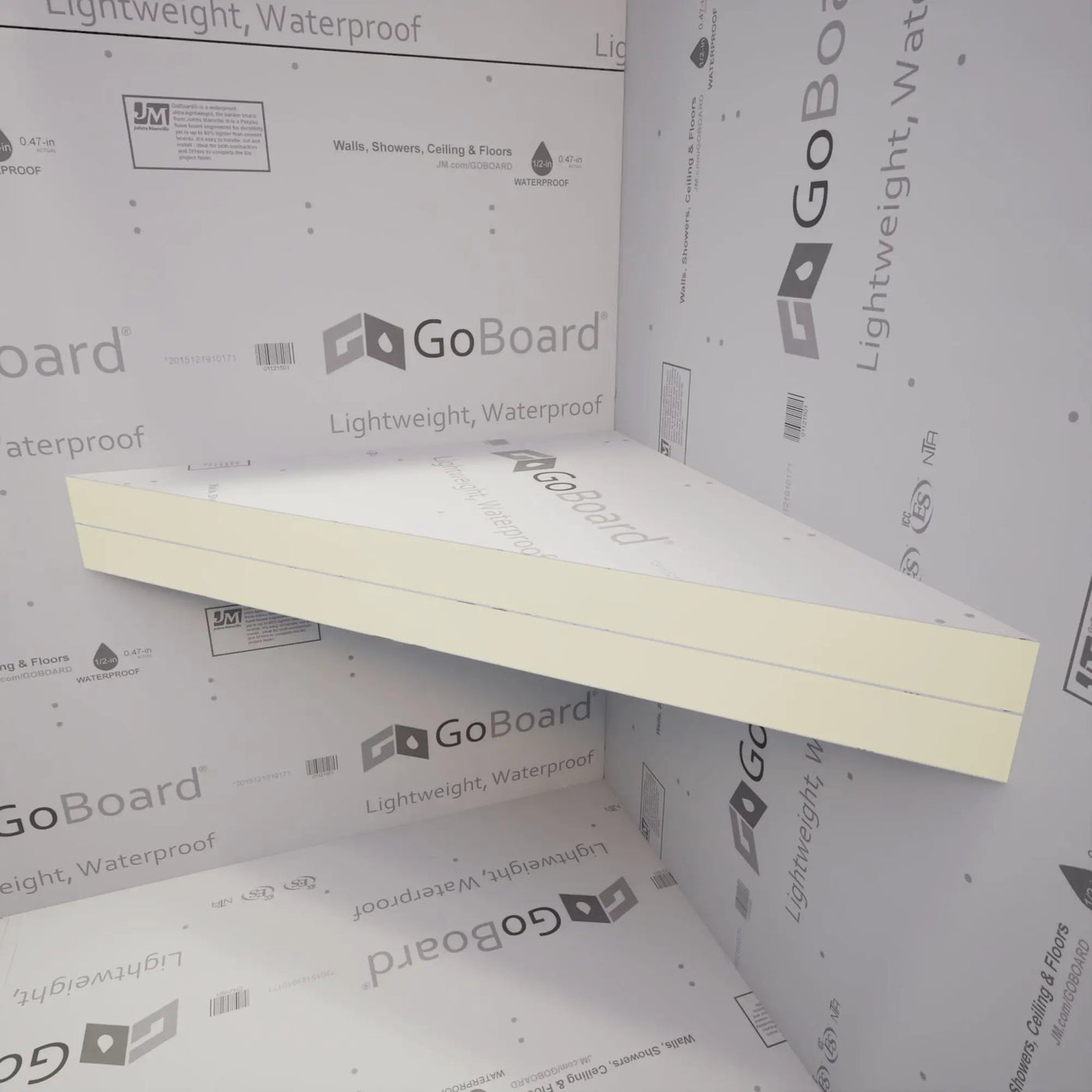 The Original Floating Corner Shower Bench Kit™ with GoBoard® by The Original Granite Bracket
