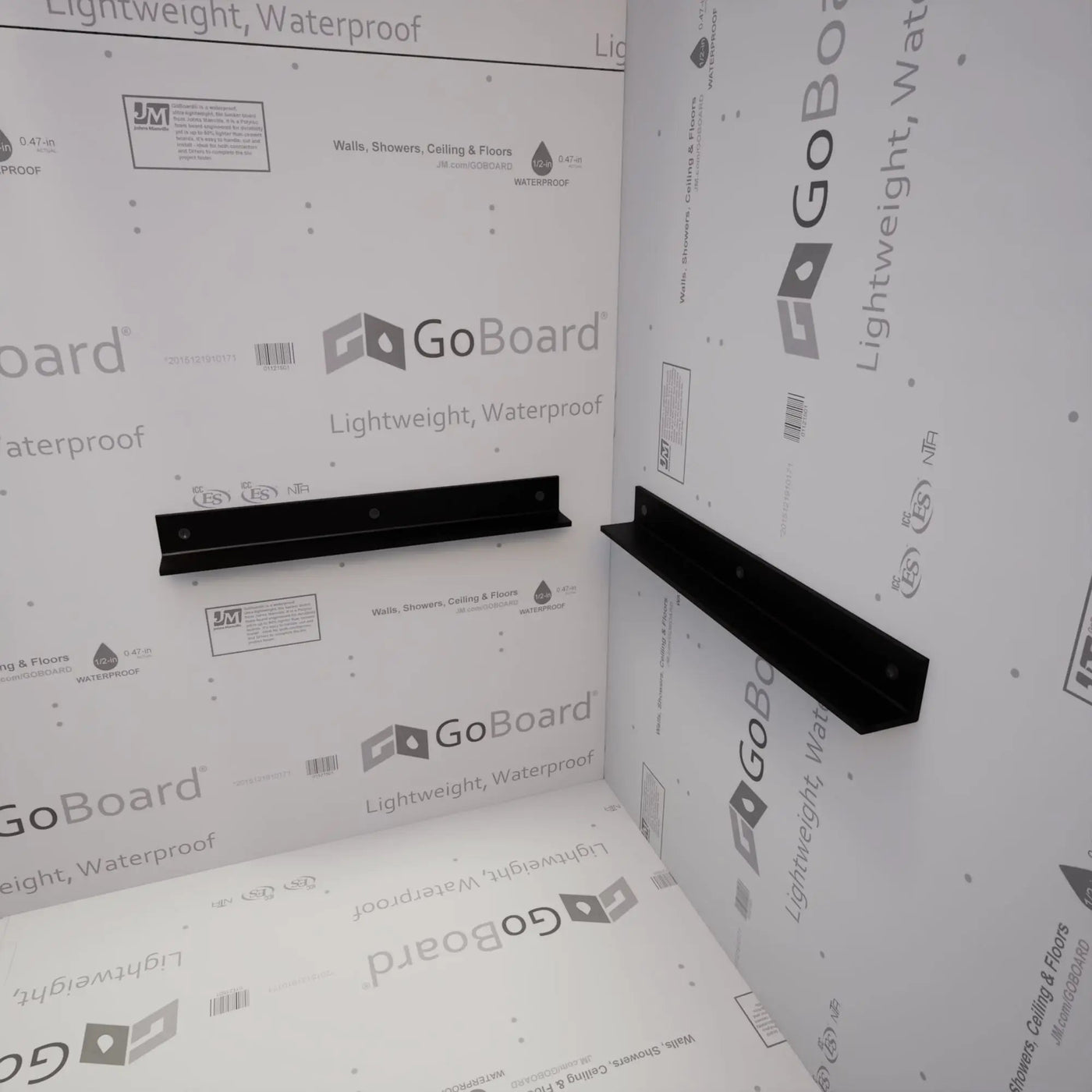 The Original Floating Corner Shower Bench Kit™ with GoBoard® by The Original Granite Bracket