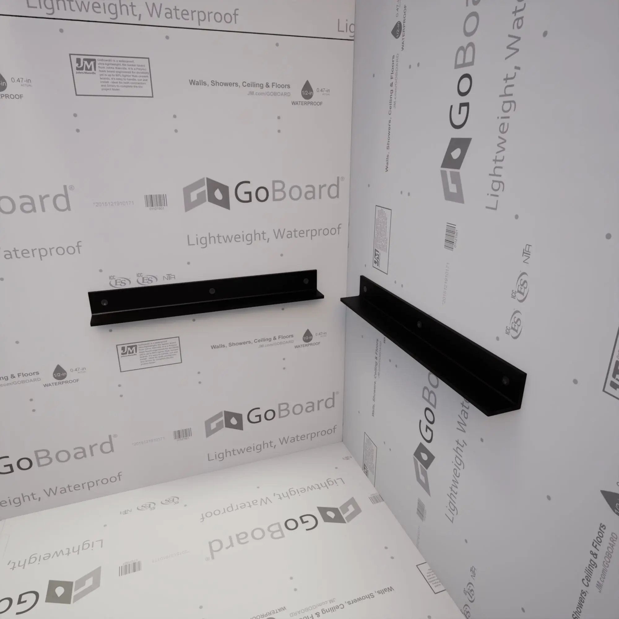 The Original Floating Corner Shower Bench Kit™ with GoBoard® by The Original Granite Bracket