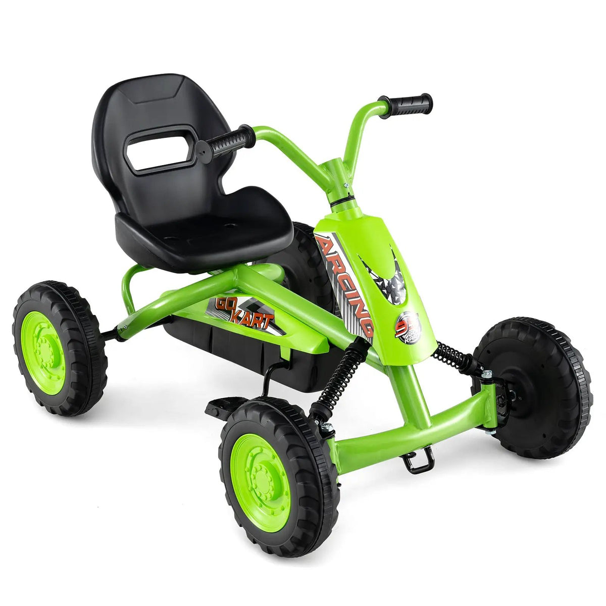 Go Kart for Kids 4 Wheel with Steering Handlebars and Adjustable Seat by DirectDeals