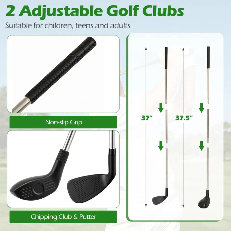 Golf Chipping Practice Net 71x71 Inch with Clubs and Balls by DirectDeals
