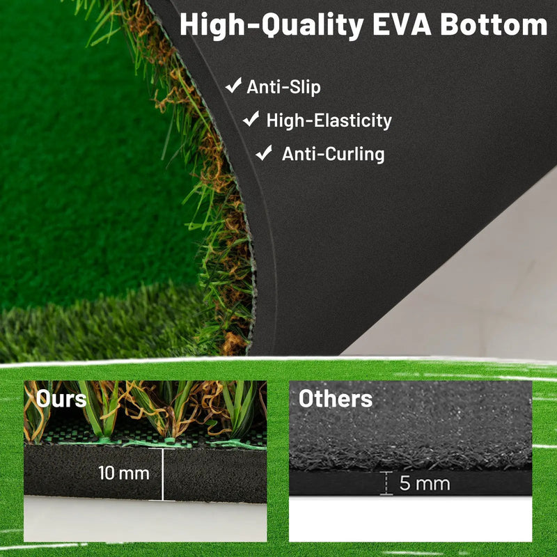 5 x 10 Feet Golf Practice Putting Green Mat with 3 Holes and Golf Balls for Home Office Backyard by DirectDeals