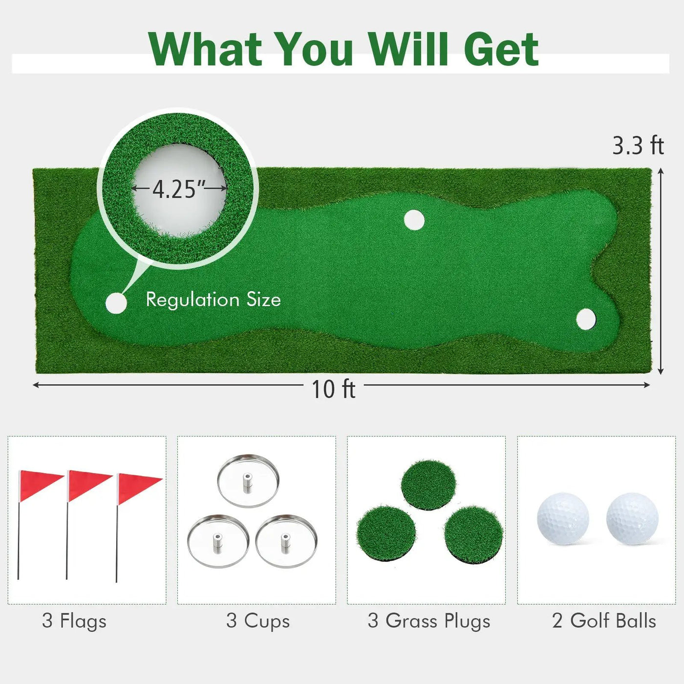 Golf Putting Green with Realistic Artificial Grass Turf by DirectDeals