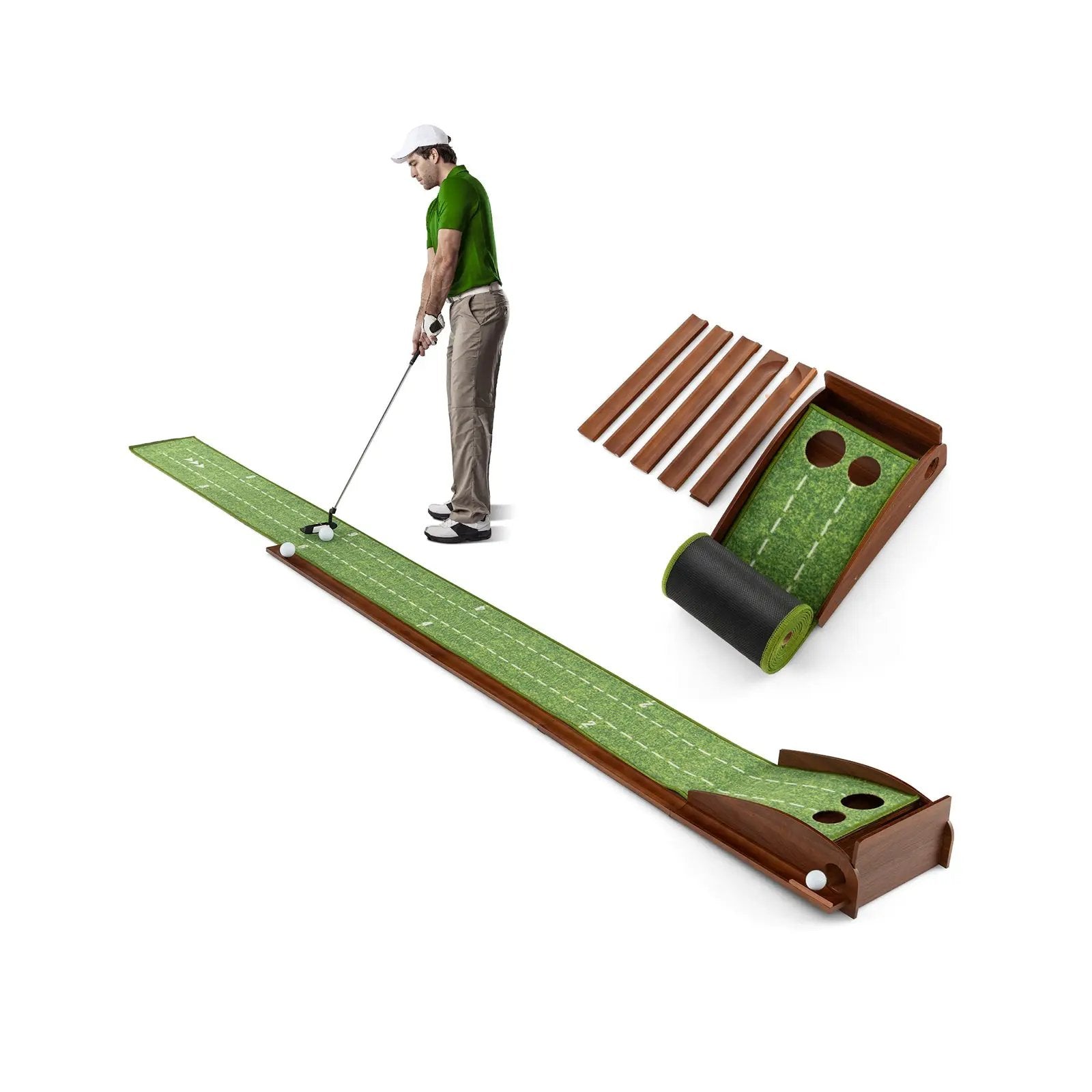 Golf Putting Mat with Auto Ball Return - 10 ft by DirectDeals