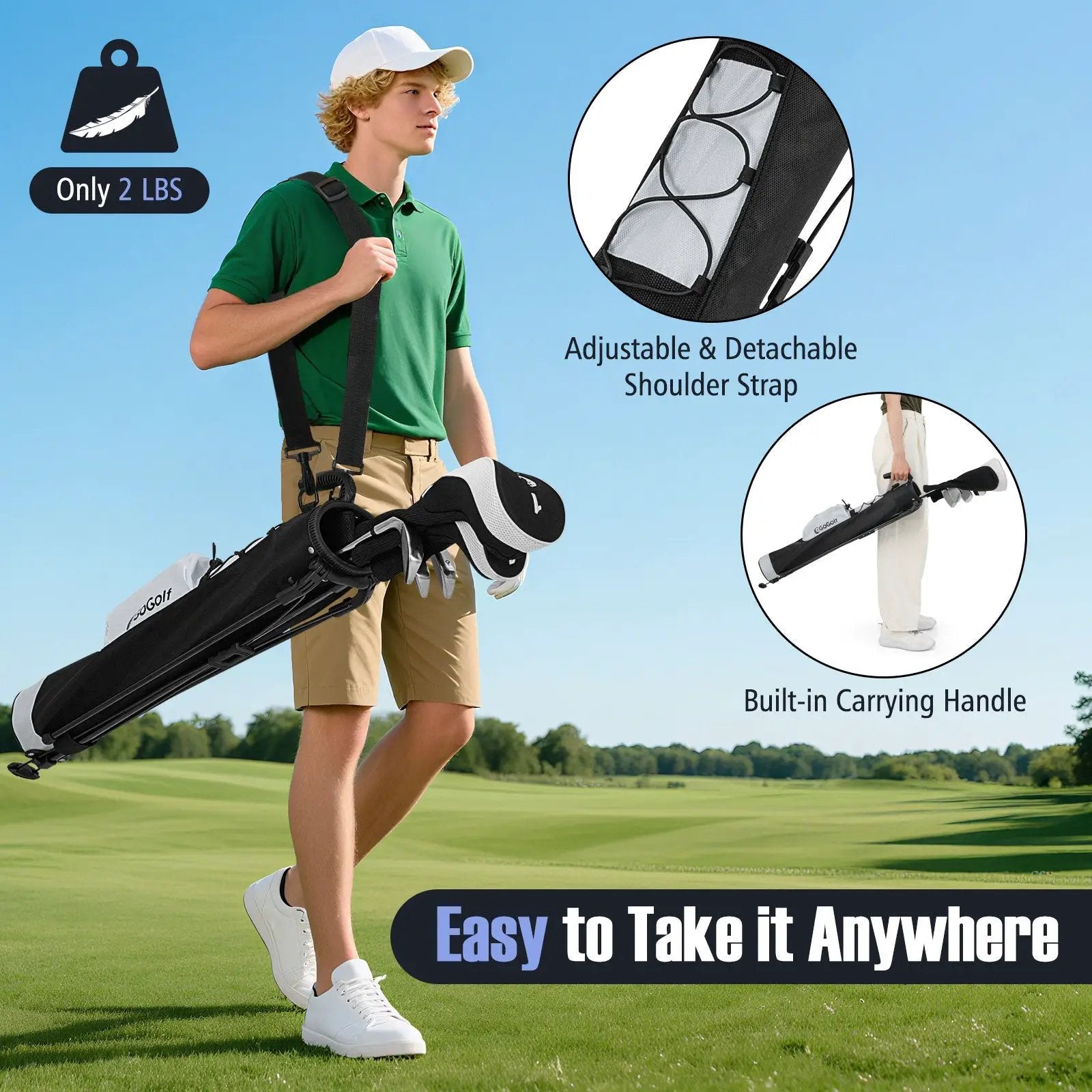 Golf Stand Bag Lightweight Golf Bag for The Driving Range by DirectDeals