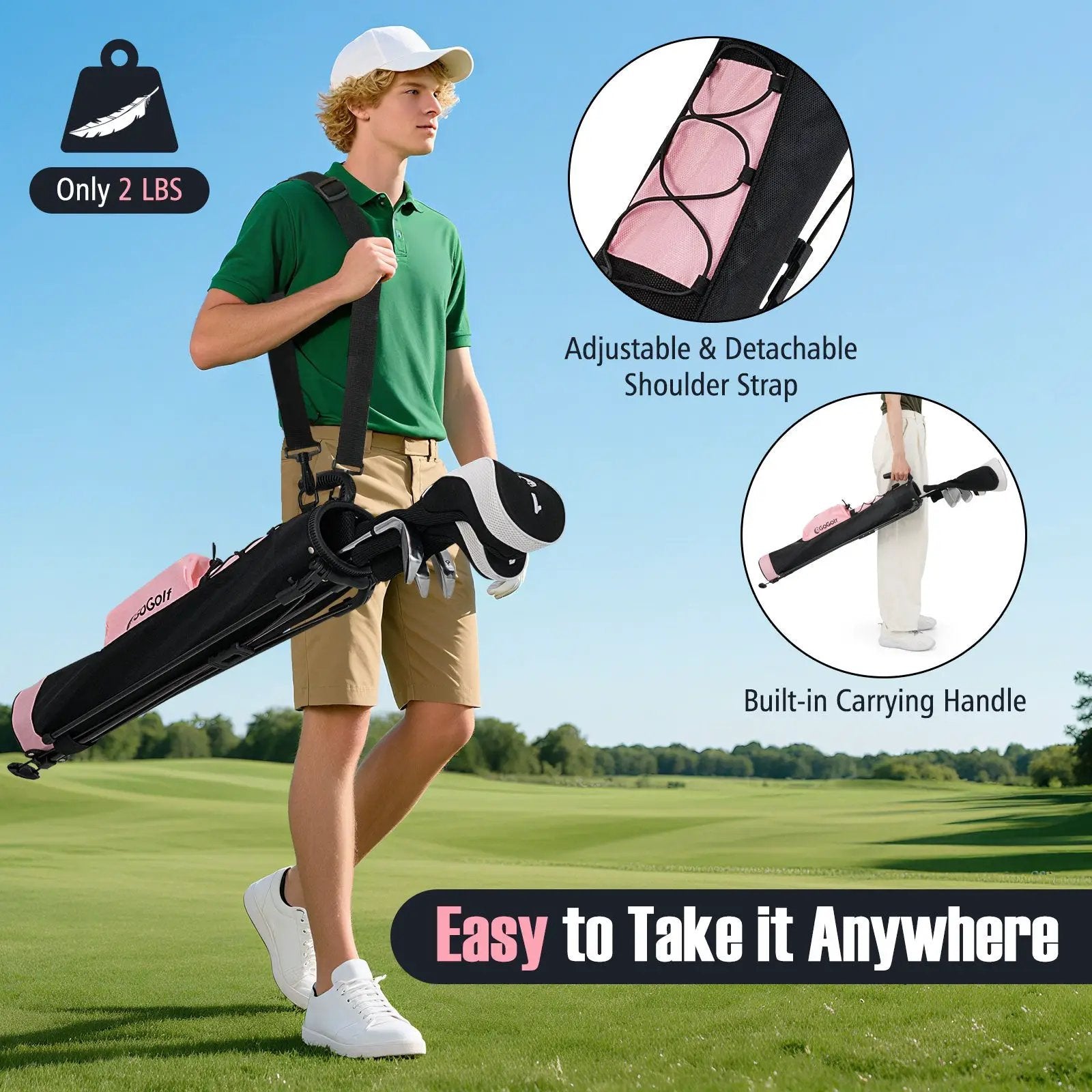 Golf Stand Bag Lightweight Golf Bag for The Driving Range by DirectDeals