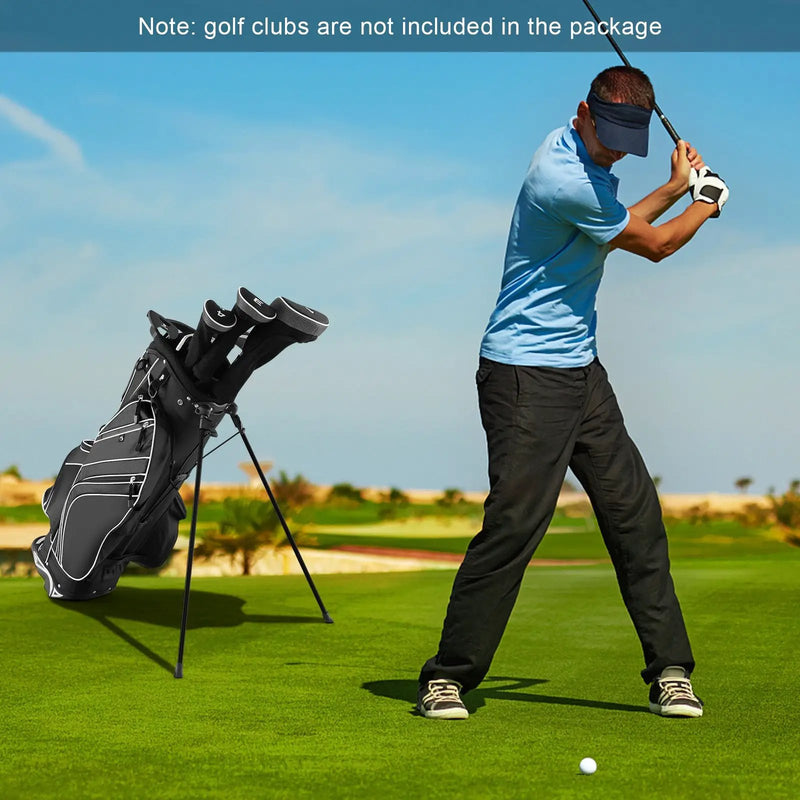 Golf Stand Cart Bag with 6-Way Divider Carry Pockets by DirectDeals