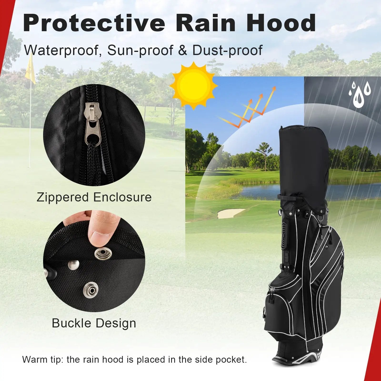 Golf Stand Cart Bag with 6-Way Divider Carry Pockets by DirectDeals