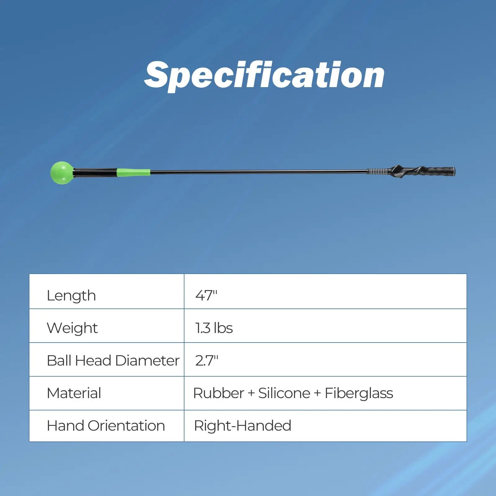 Golf Swing Trainer Aid 47inch/40inch/31.5inch Warm-up Practice Stick with Weighted Head for Grip by DirectDeals