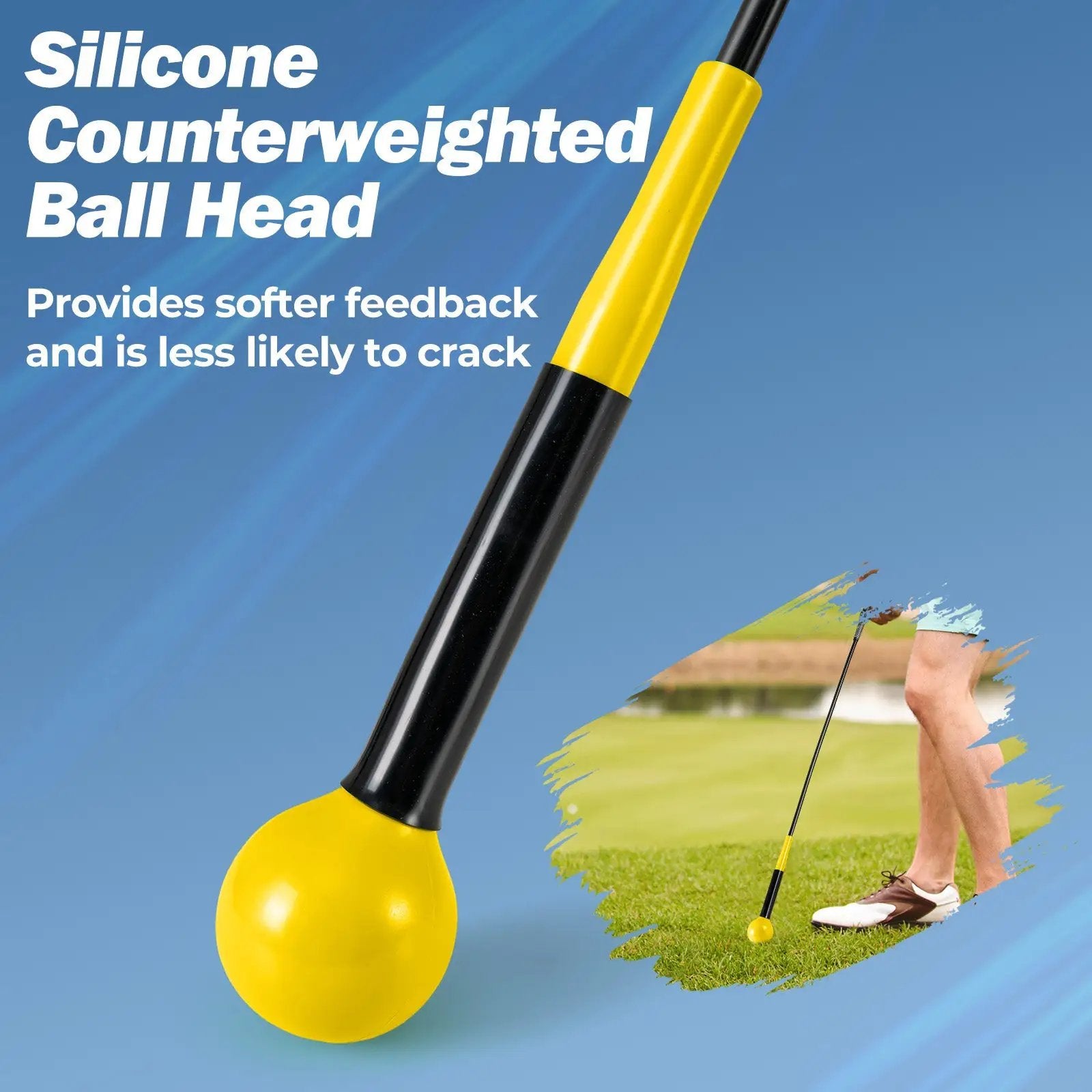 Golf Swing Trainer Aid 47inch/40inch/31.5inch Warm-up Practice Stick with Weighted Head for Grip by DirectDeals