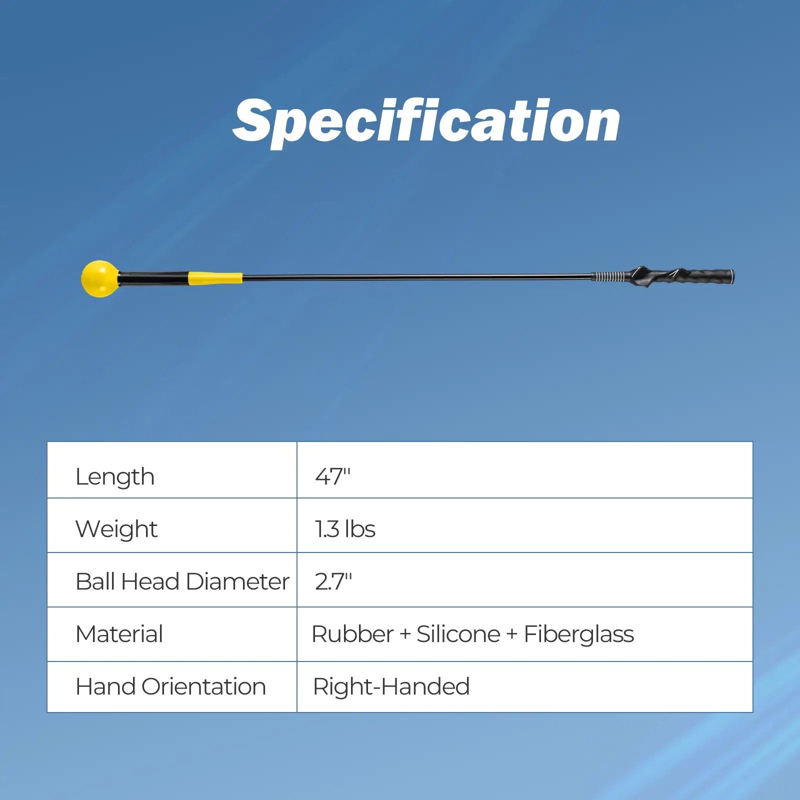 Golf Swing Trainer Aid 47inch/40inch/31.5inch Warm-up Practice Stick with Weighted Head for Grip by DirectDeals