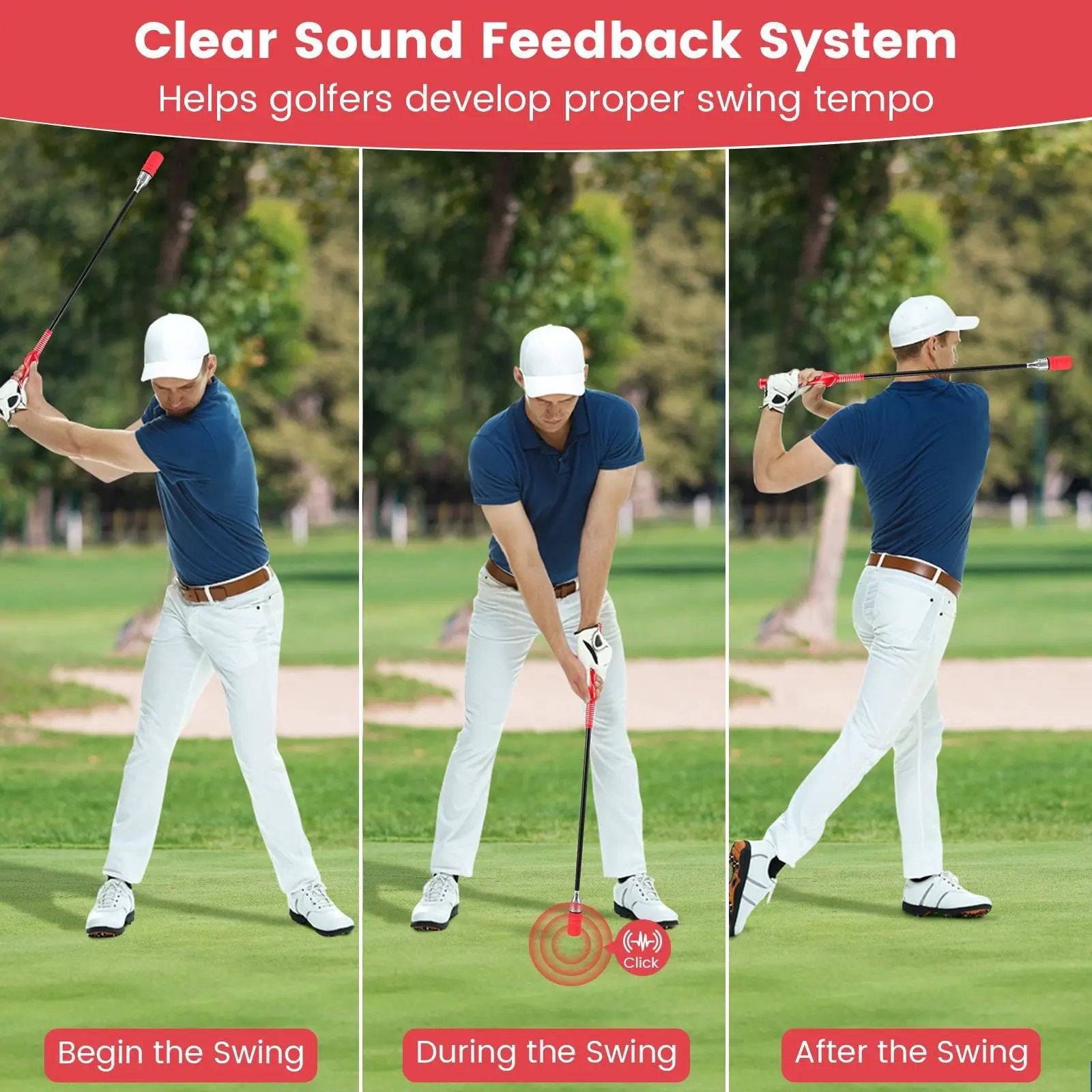 Golf Swing Trainer Click Stick Swing Training Aid for Speed Flexibility Balance by DirectDeals