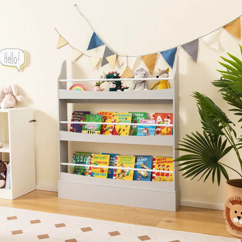 3-Tier Bookshelf with 2 Anti-Tipping Kits for Books and Magazines by DirectDeals