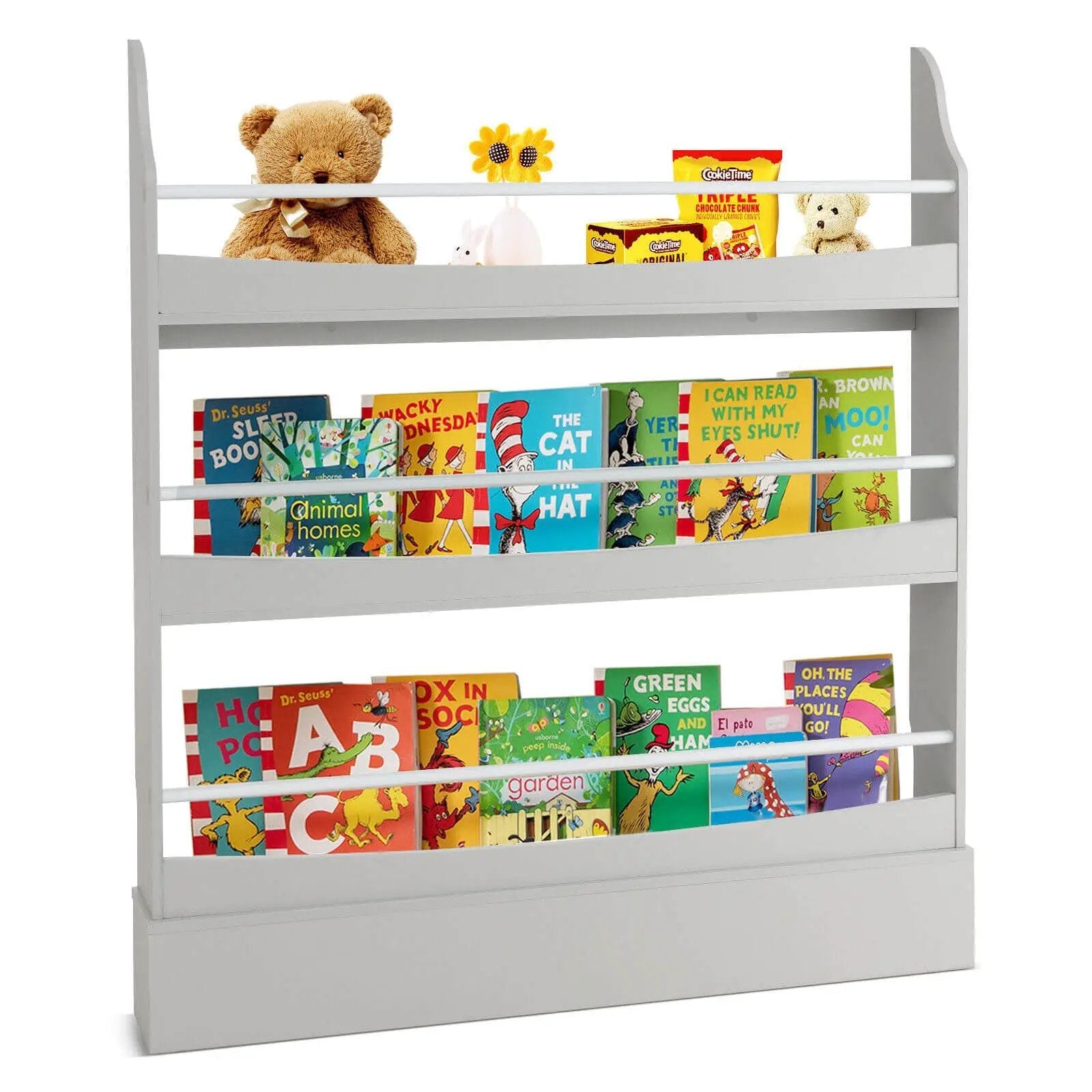 3-Tier Bookshelf with 2 Anti-Tipping Kits for Books and Magazines by DirectDeals