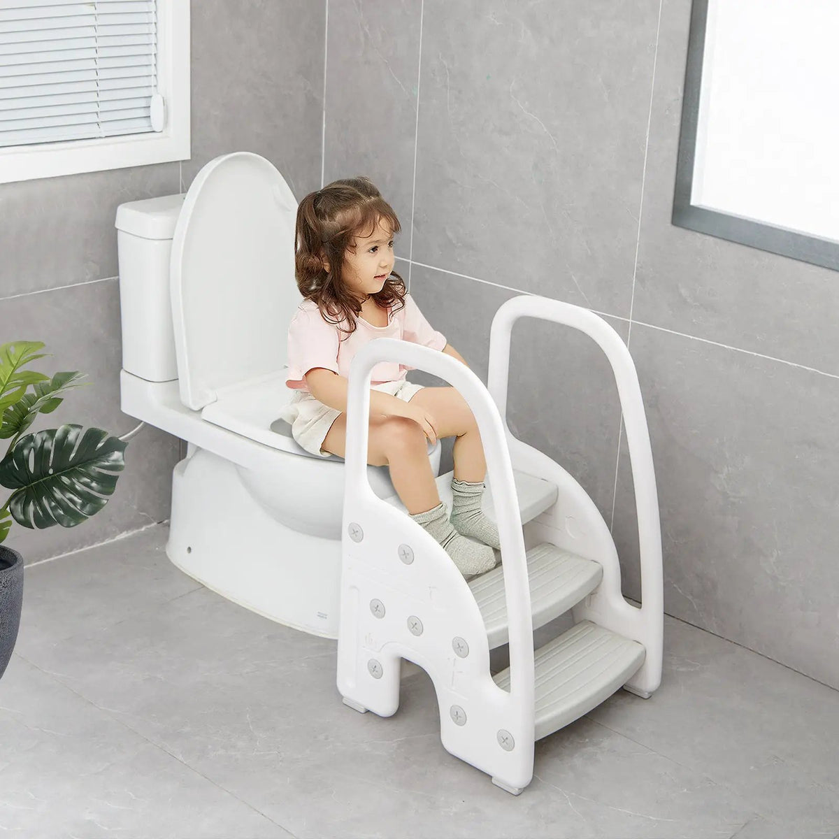 3-Step Stool with Safety Handles and Non-slip Pedals for Toddlers by DirectDeals