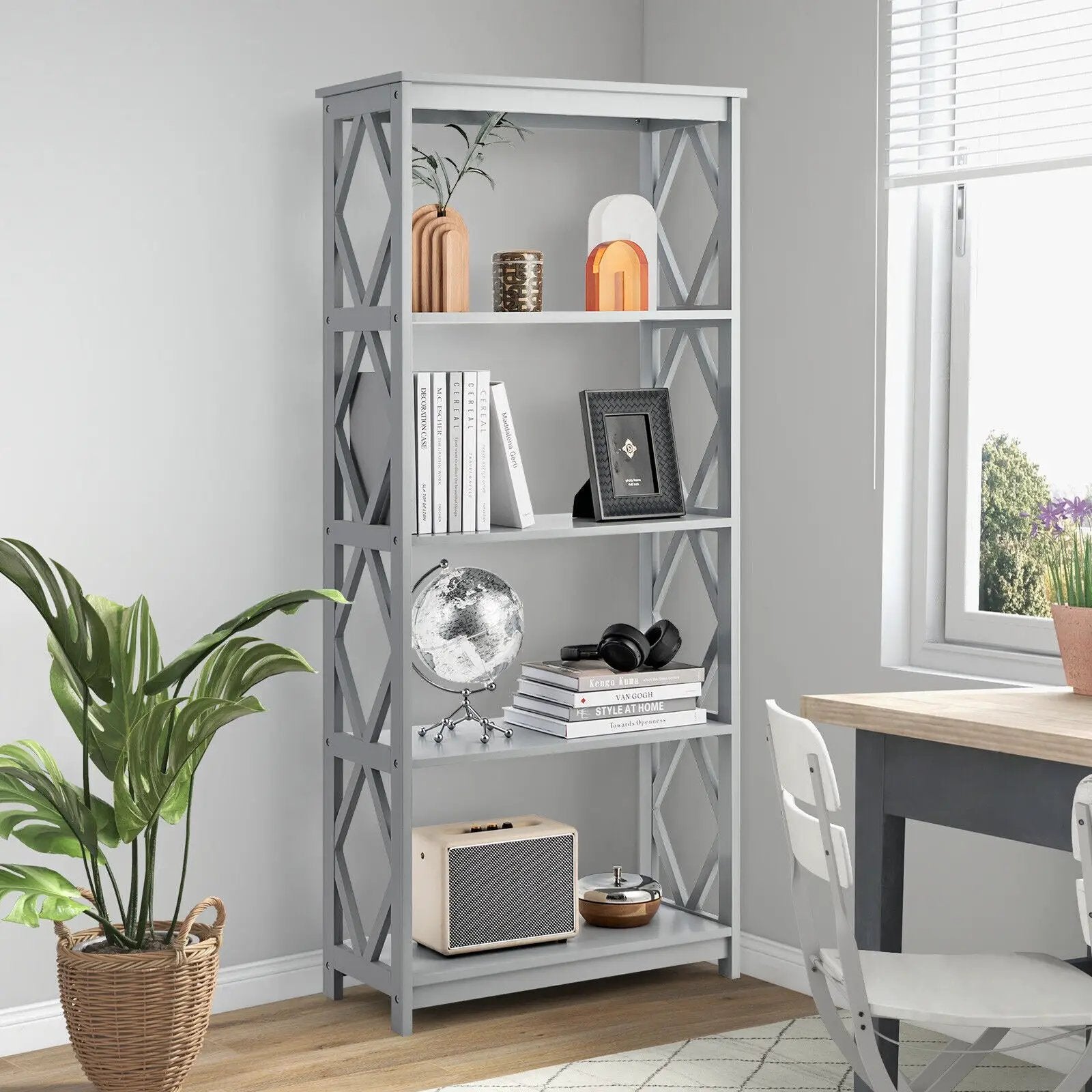 5-Tier Modern Freestanding Bookcase with Open Shelves by DirectDeals