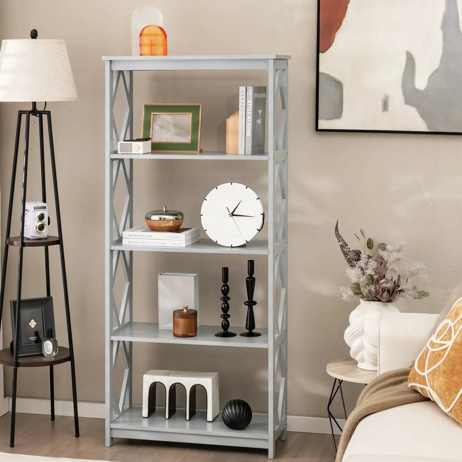 5-Tier Modern Freestanding Bookcase with Open Shelves by DirectDeals