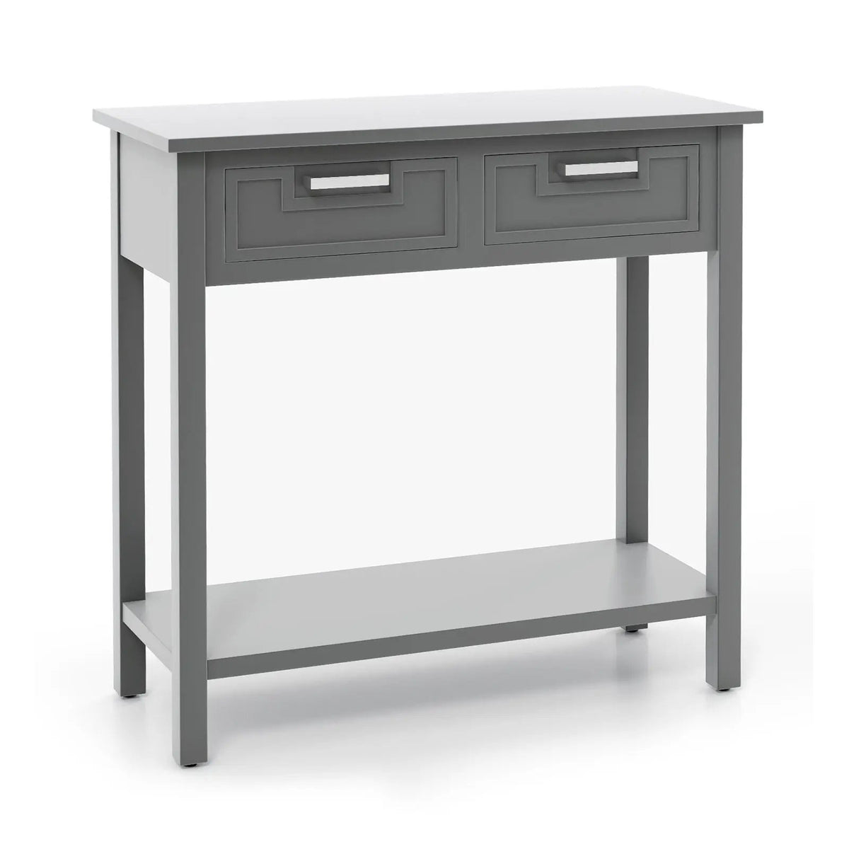 Narrow Console Table with Drawers and Open Storage Shelf by DirectDeals