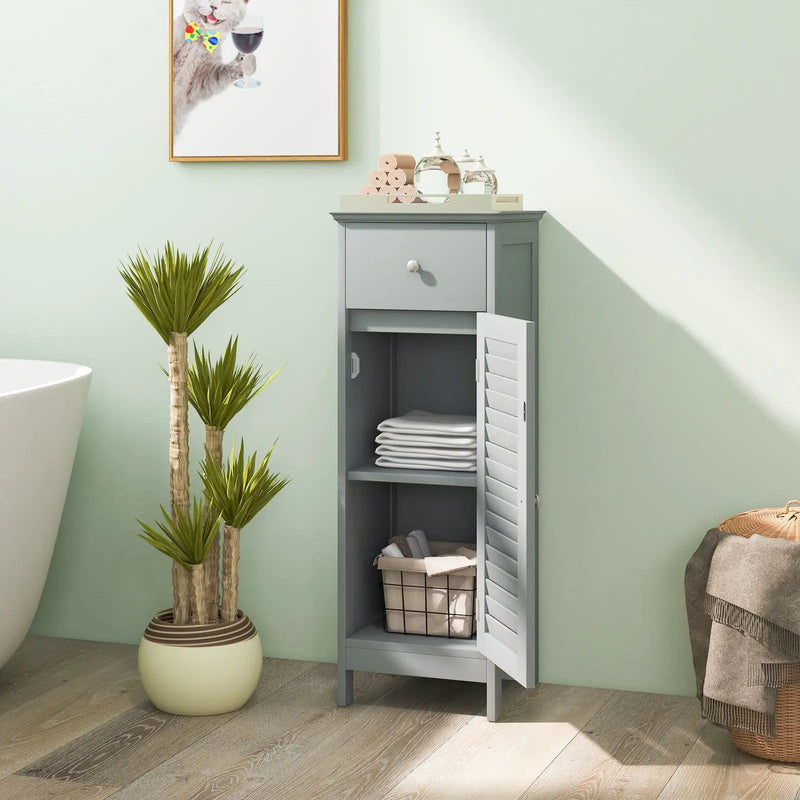 Woodern Bathroom Floor Storage Cabinet with Drawer and Shutter Door by DirectDeals