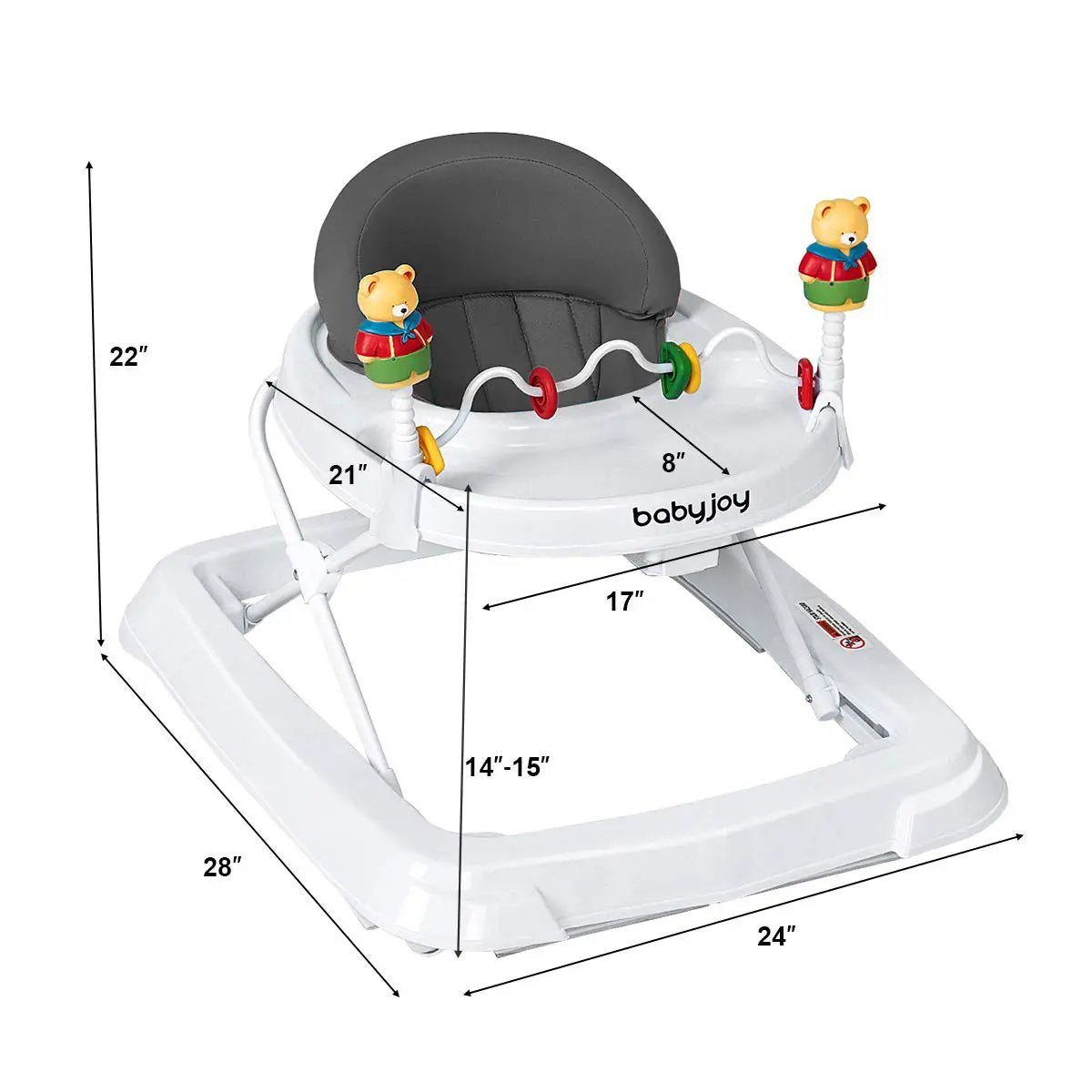 Adjustable Height Removable Folding Portable Baby Walker by DirectDeals