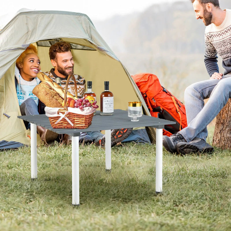 Folding Outdoor Camping Table with Carrying Bag for Picnics and Party-Gray by DirectDeals