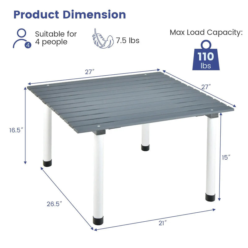 Folding Outdoor Camping Table with Carrying Bag for Picnics and Party-Gray by DirectDeals
