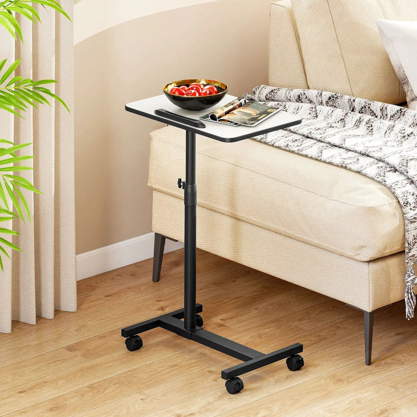 Overbed Rolling Food Tray Table by DirectDeals