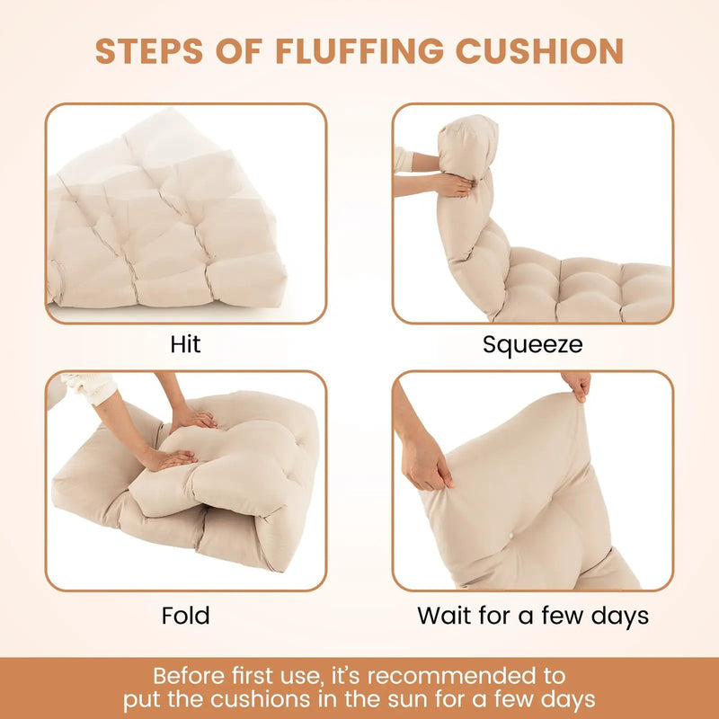 Indoor Outdoor Tufted Bench Cushion with Soft PP Cotton by DirectDeals