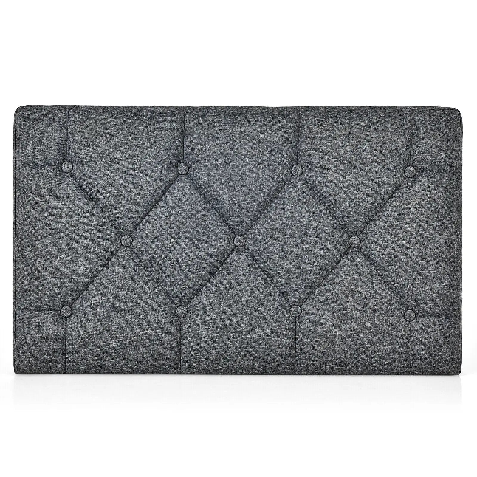 Upholstered Wall Mounted Headboard with Tufted Button Linen Fabric by DirectDeals