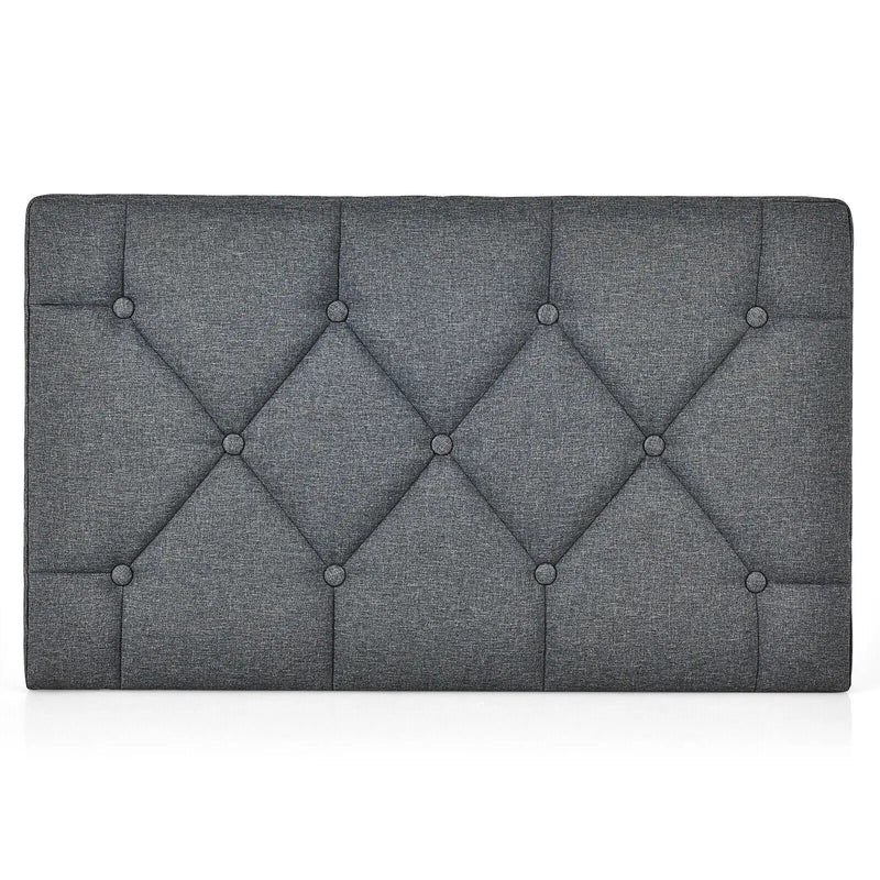 Upholstered Wall Mounted Headboard with Tufted Button Linen Fabric by DirectDeals