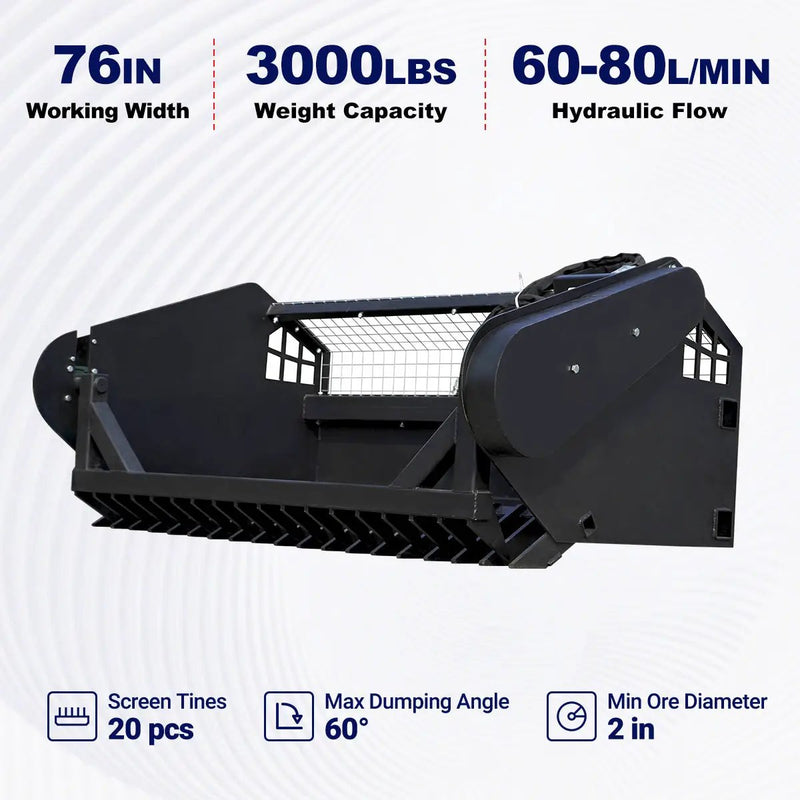 Greatbear 76" Skid Steer Screening Bucket by Chery Industrial