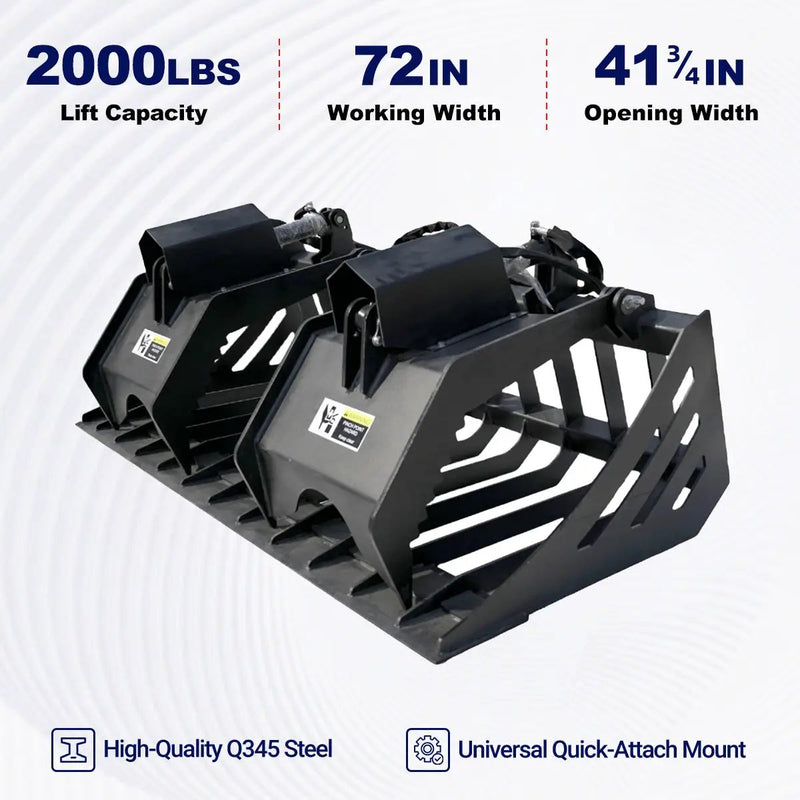 Greatbear 72" Rock Grapple Bucket by Chery Industrial