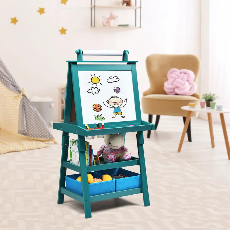 3 in 1 Double-Sided Storage Art Easel-Brown by DirectDeals