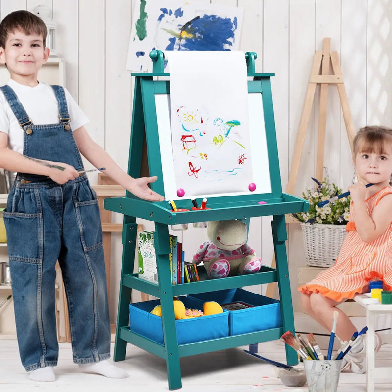 3 in 1 Double-Sided Storage Art Easel-Brown by DirectDeals