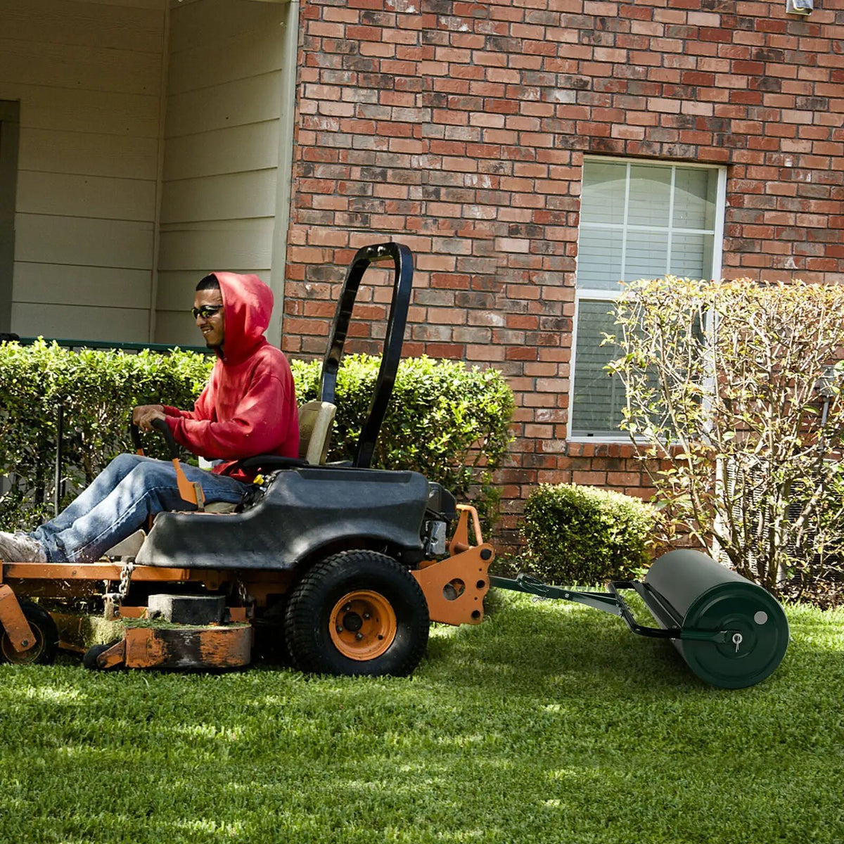 Metal Lawn Roller with Detachable Gripping Handle by DirectDeals