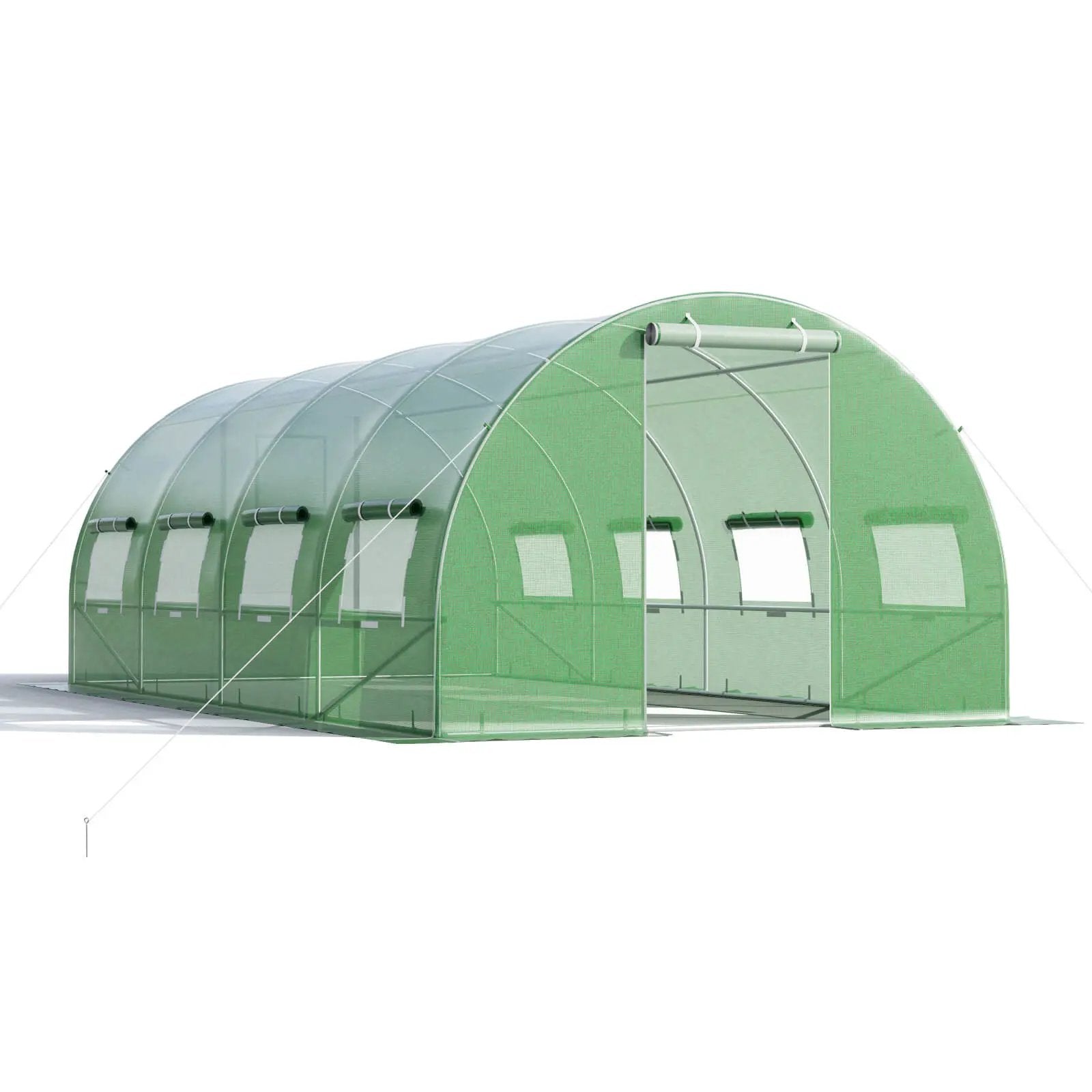 20 x 10 x 6.6 Feet Greenhouse with Windows and Doors for Outdoor-Green by DirectDeals
