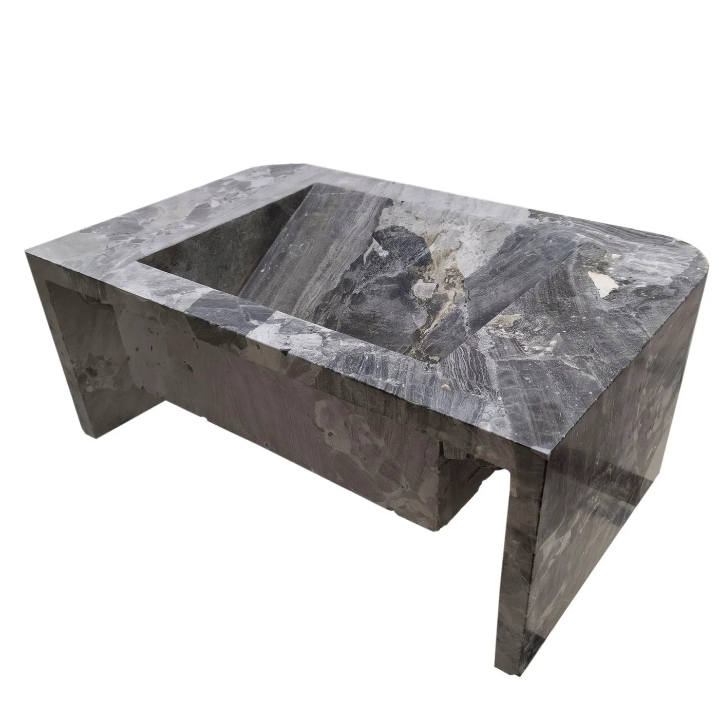 Exotic Grey Marble Wall-mount Bathroom Sink 19x30 by GMSTONE