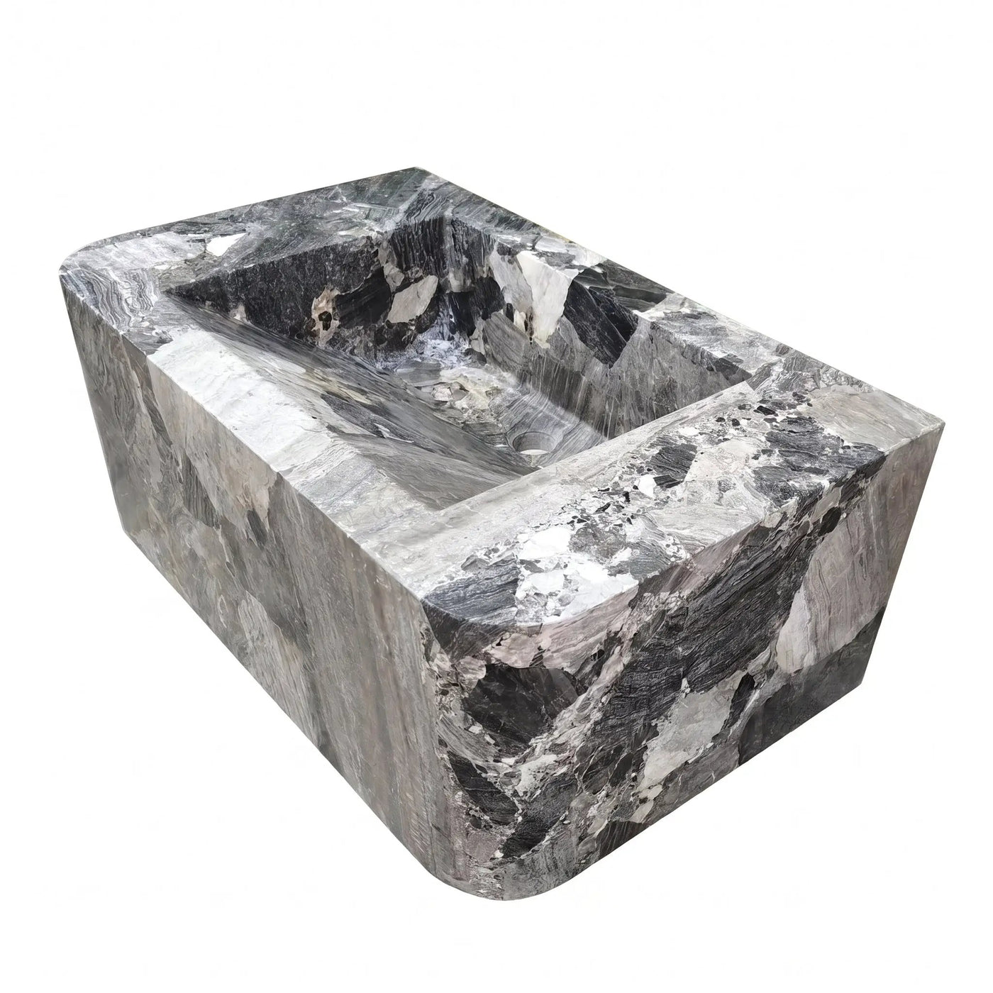 Exotic Grey Marble Wall-mount Bathroom Sink 19x30 by GMSTONE