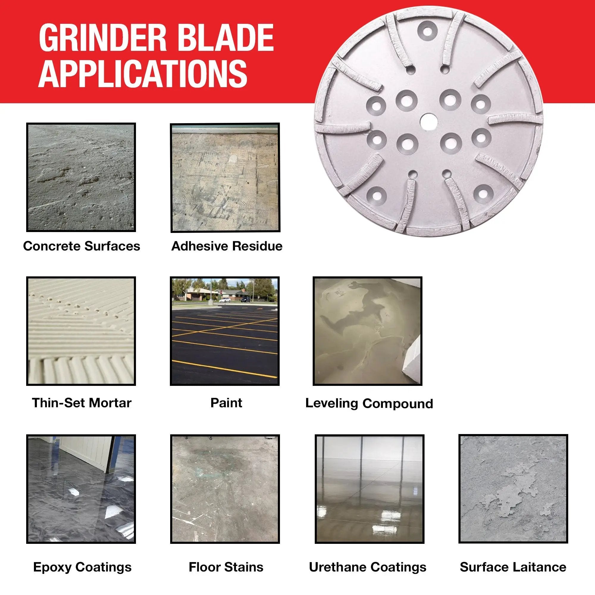 10" Grinding Wheel Diamond 10 Segments Concrete Floor Grinder Disc Blade for Leveling, Coating Removal, and Surface Prep by Tomahawk Power