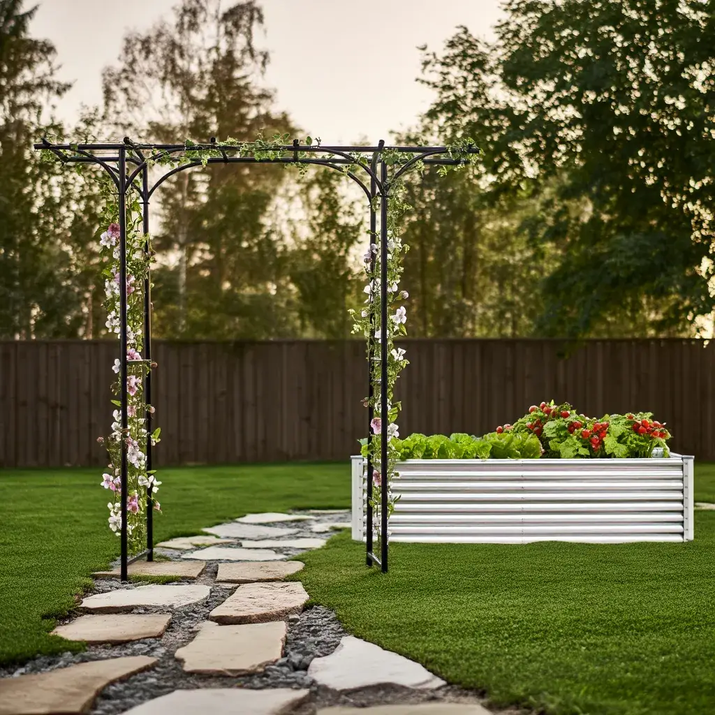 Grow and Flourish: All-in-One Garden Arbor and Raised Bed Bundle by DirectDeals