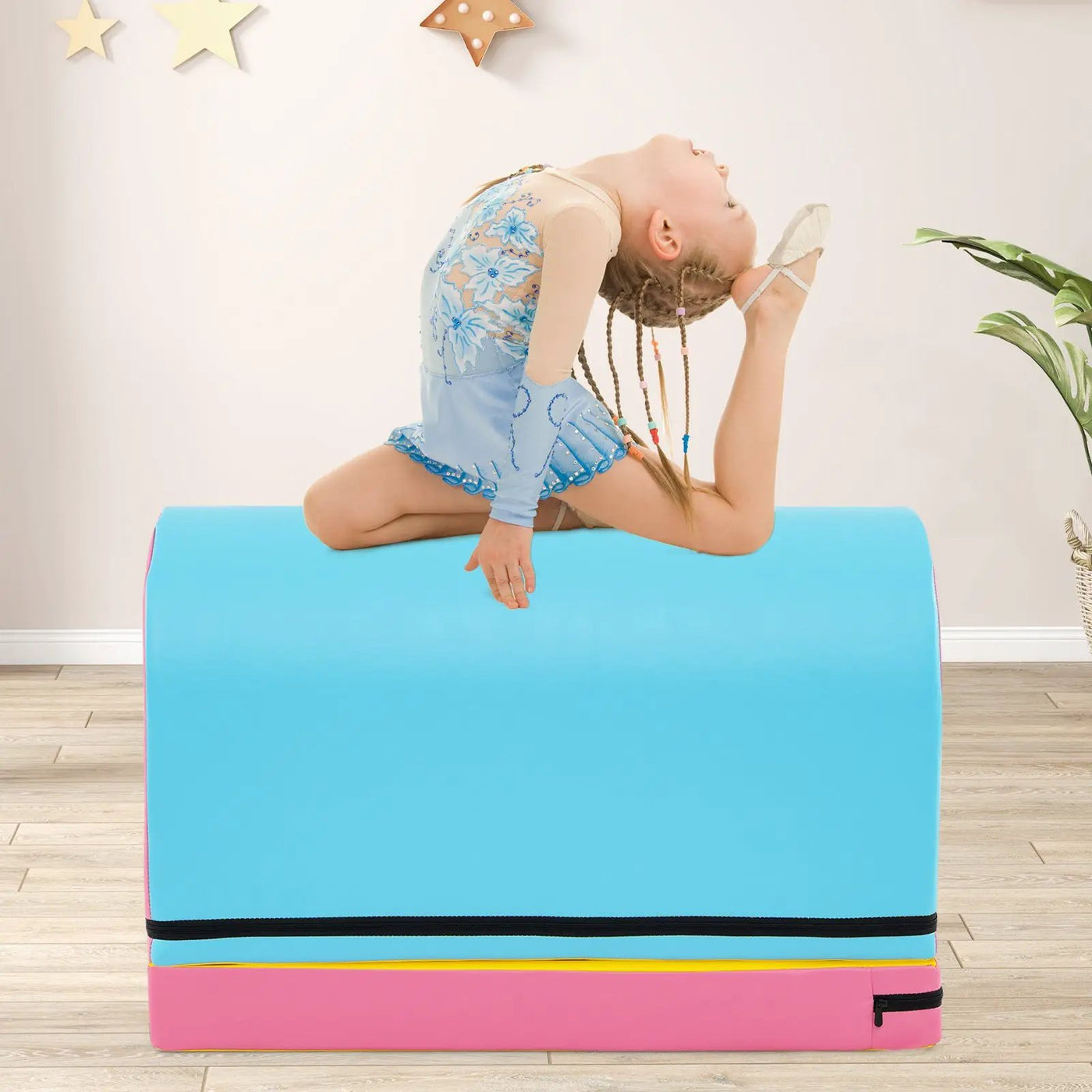 Gymnastics Vaulting Box with Detachable Mat Carrying Handle for Kids by DirectDeals