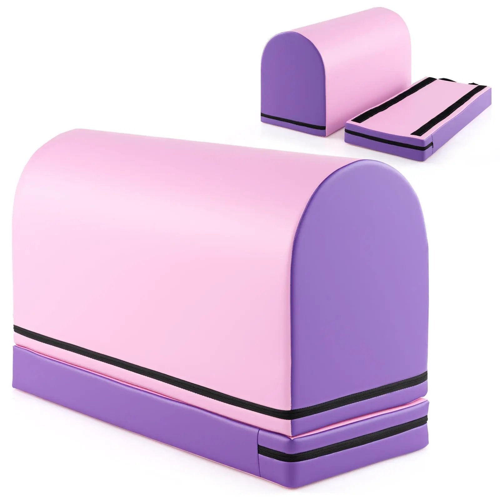 Gymnastics Vaulting Box with Detachable Mat Carrying Handle for Kids by DirectDeals