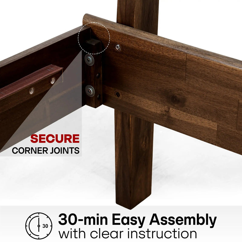 Aurora Solid Wood Bed Frame by Megsu