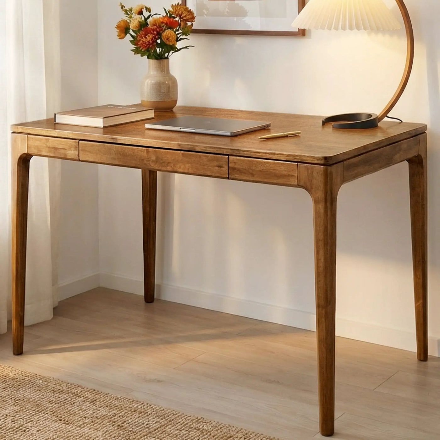 Wilma 48 Inches Rubber Wood Desk by Megsu