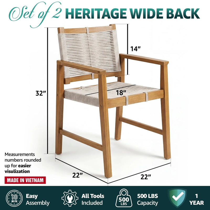 Heritage Wide Outdoor Armchair by Megsu