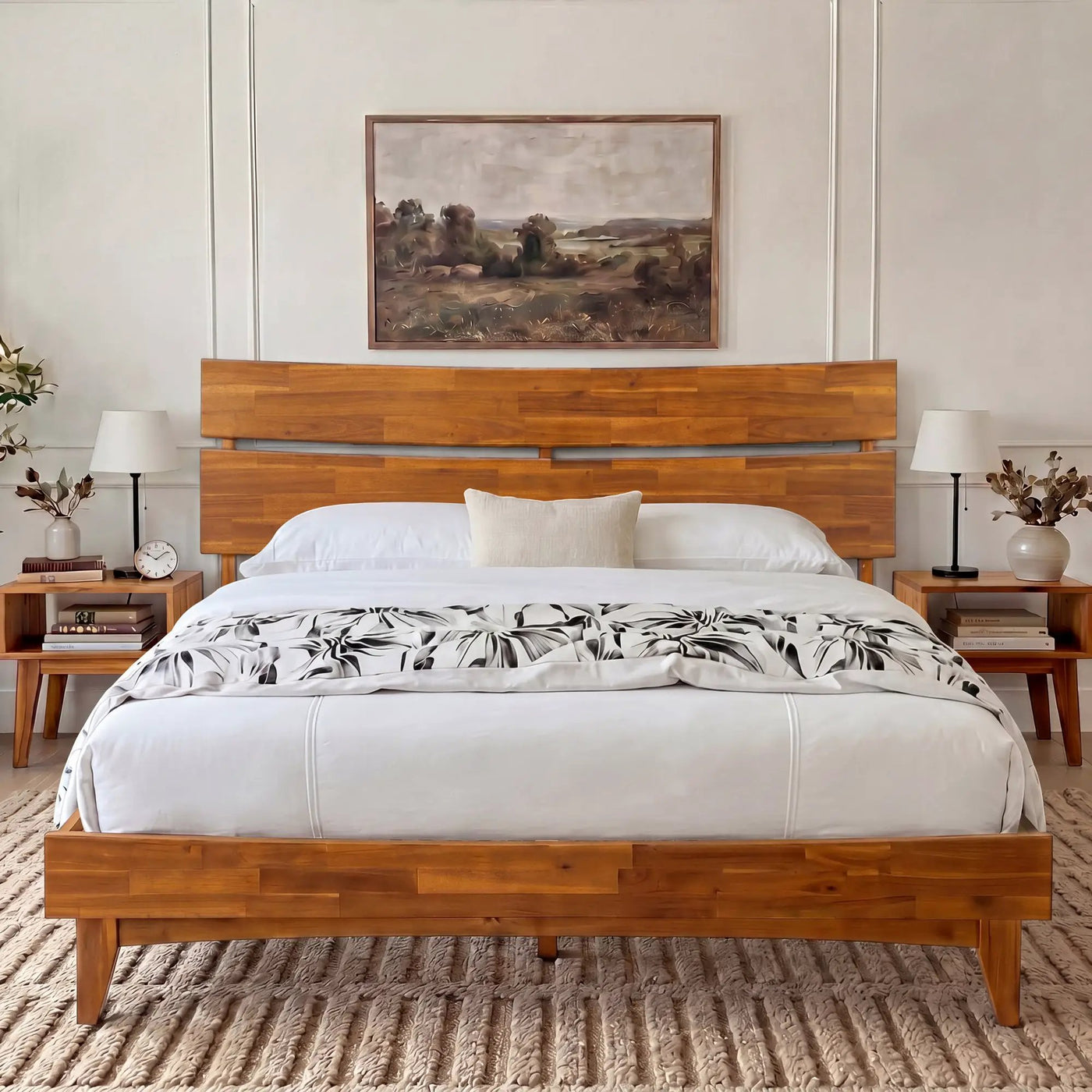 Aurora Solid Wood Bed Frame by Megsu